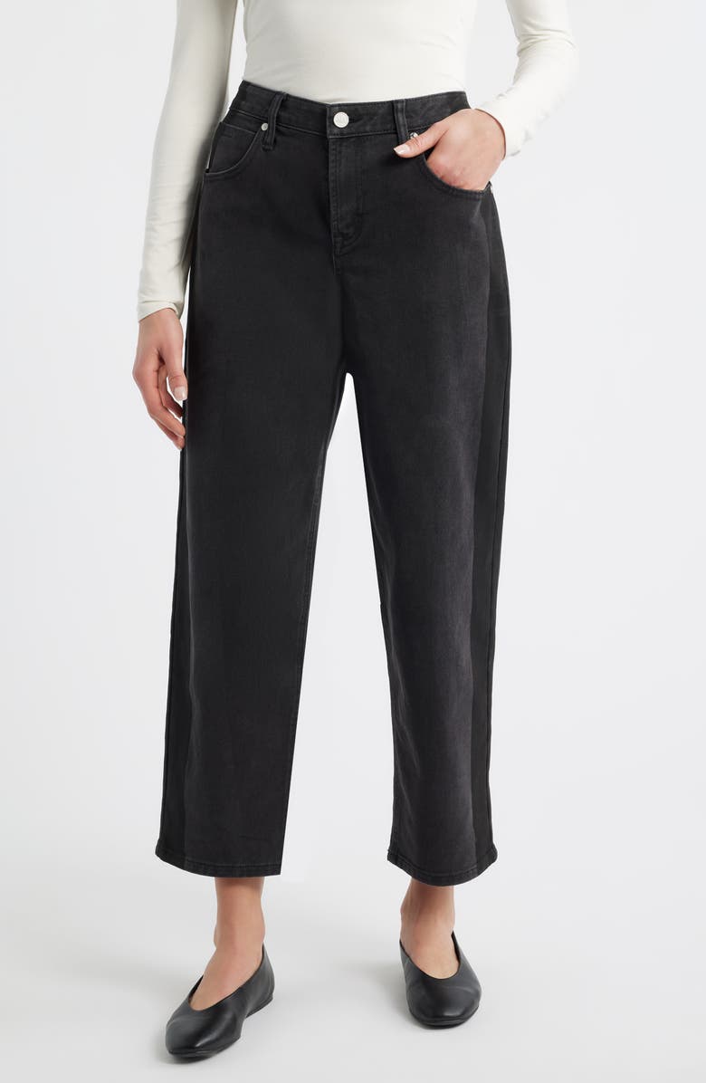 CITY BLUES High Waist Ankle Barrel Jeans, Main, color, Black