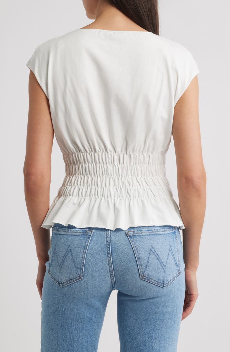 MANGO Smock Waist Cotton Top, Alternate, color,