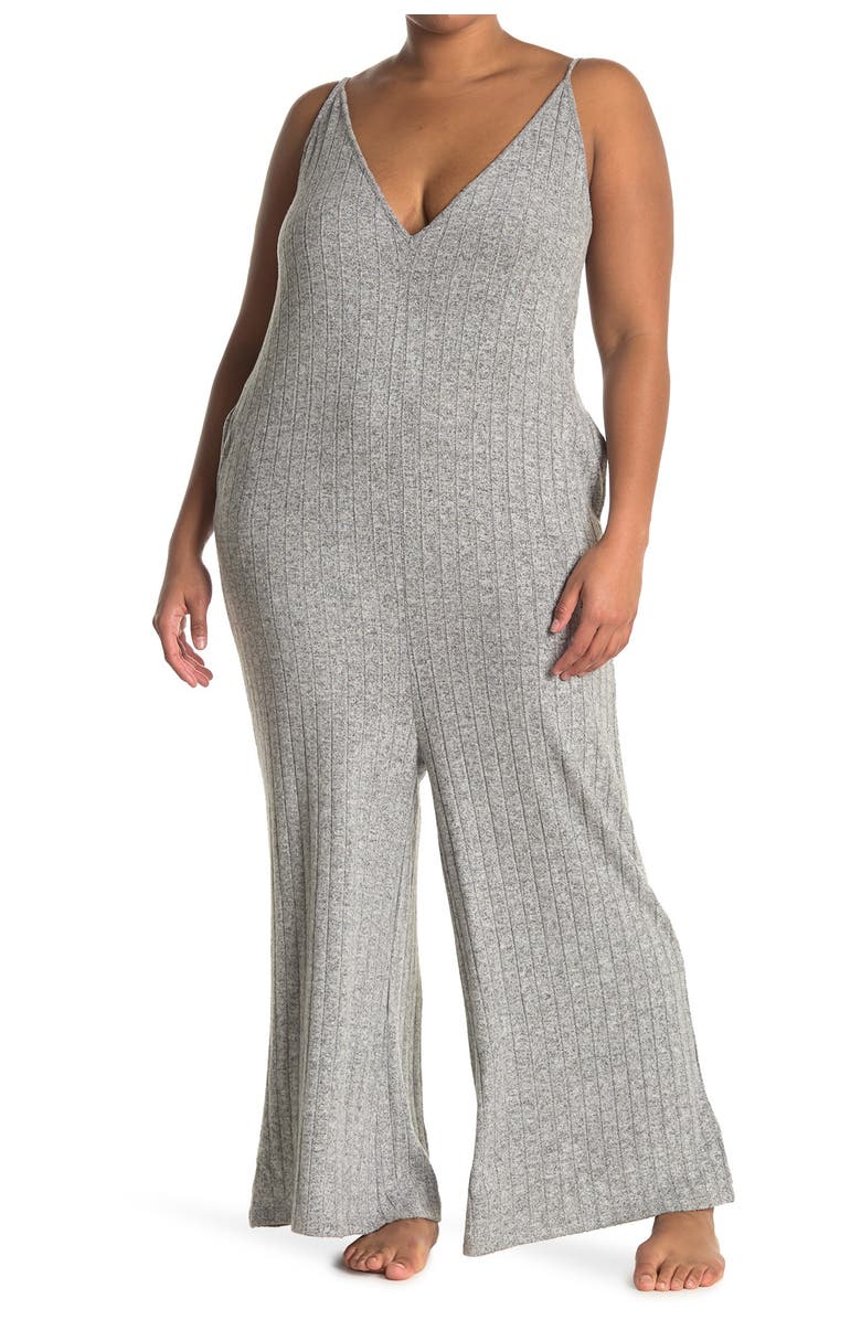 Aegean Apparel Weekend Ribbed Fleece Lounge Jumpsuit, Main, color, 