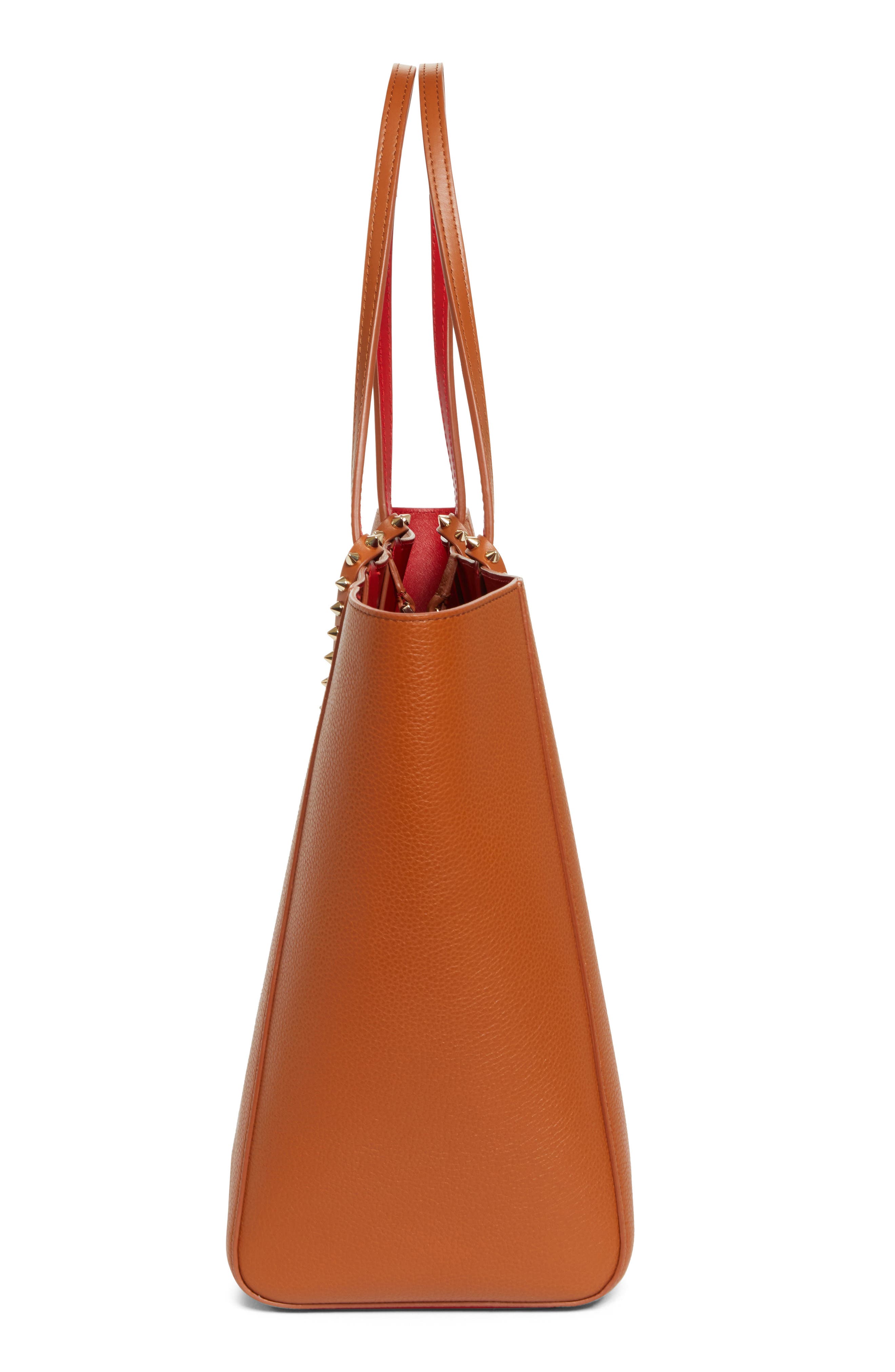 Christian Louboutin Large Cabata Soft Leather Tote Bag, Alternate, color, Cuoio/ Gold