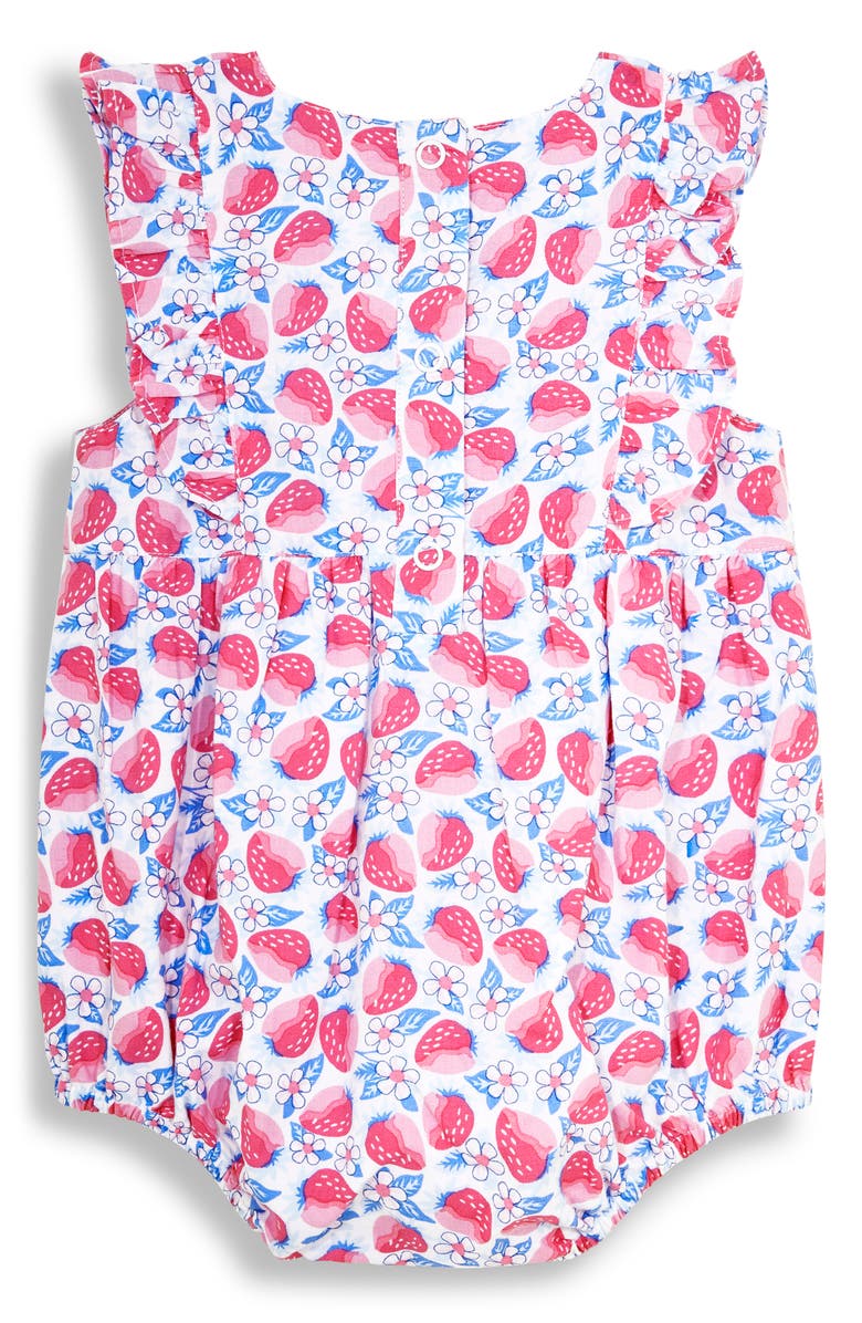 JOJO MAMAN BEBE Strawberry Bloom Cotton Bubble Romper, Alternate, color, 