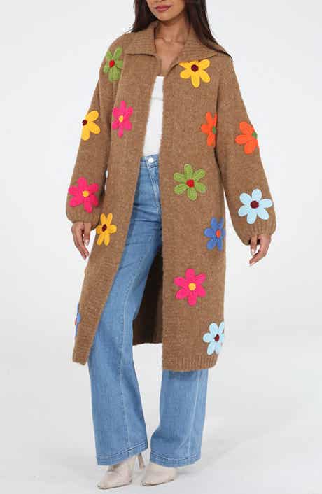 Flower Pop Longline Coatigan