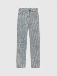 Manière De Voir Florence Distressed High Rise Straight Leg Jeans
