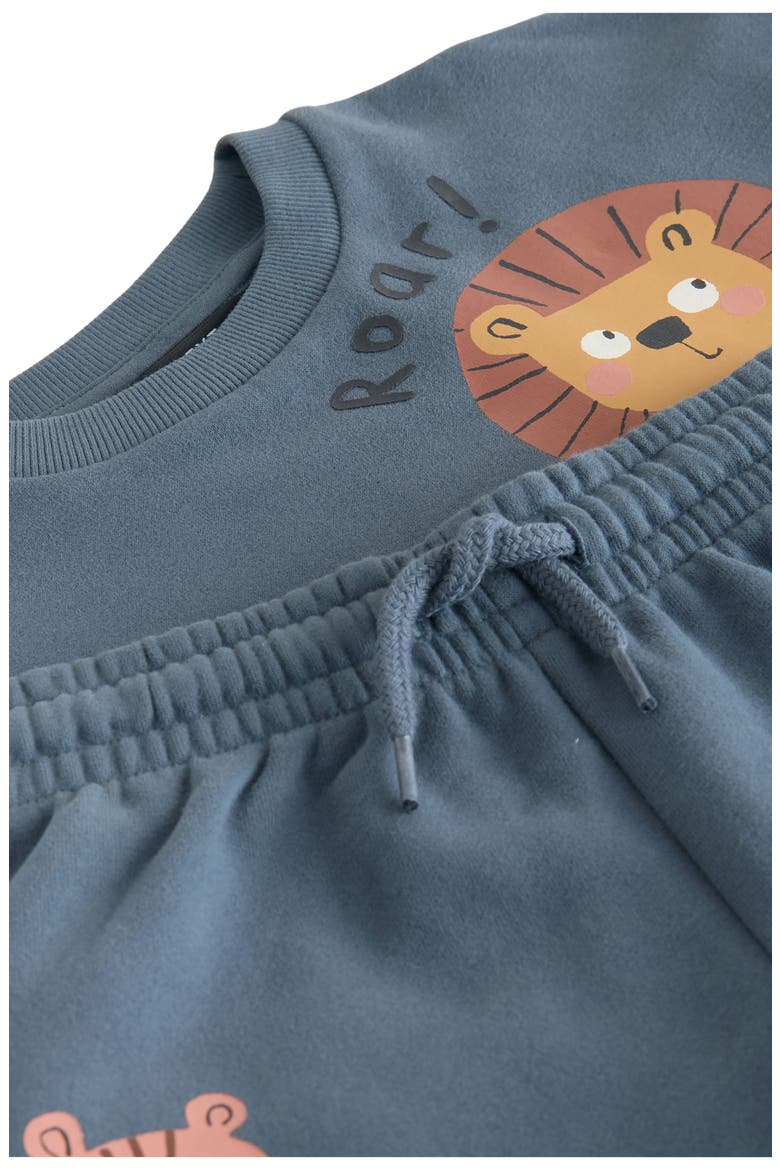 Kids' Safari Cotton Blend Sweatshirt & Joggers Set, Alternate, color, BLUE