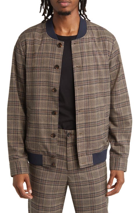 Vibrato Plaid Bomber Jacket