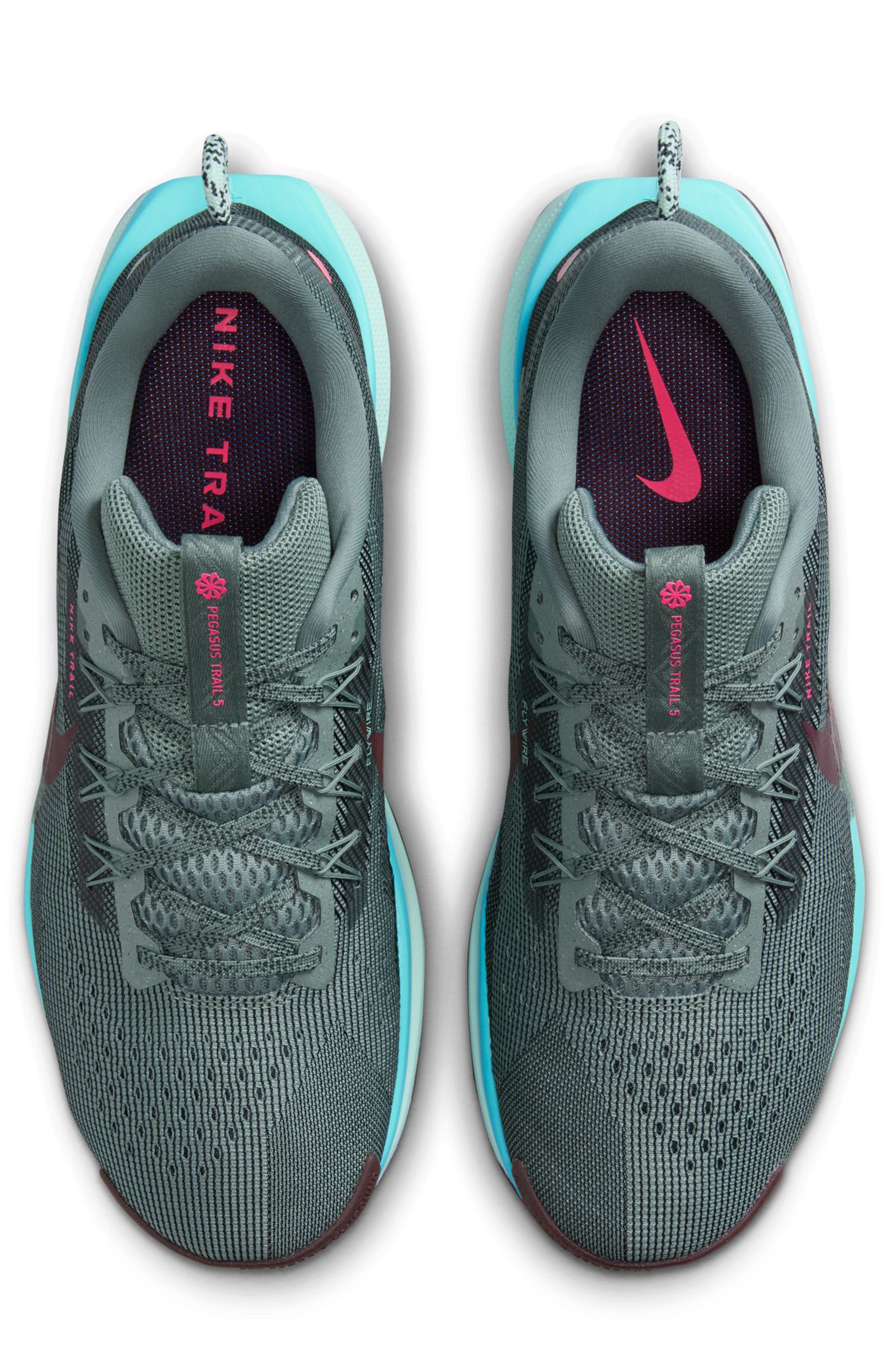 ReactX Pegasus Trail 5 Running Shoe, Alternate, color, CLAY GREEN/ BURGUNDY CRUSH