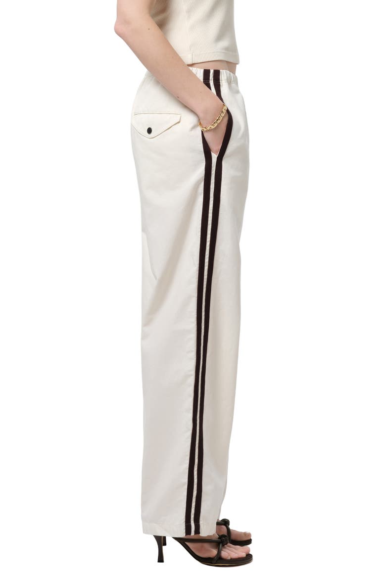 Aurora Side Stripe Cotton & Linen Track Pants, Alternate, color, CREAM