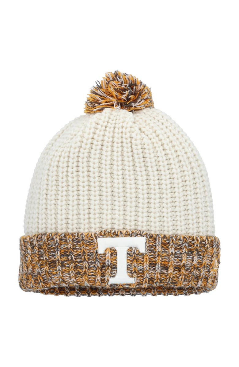 New Era Girls Youth New Era Cream Tennessee Volunteers Fresh Cuffed Knit Hat with Pom, Main, color, 