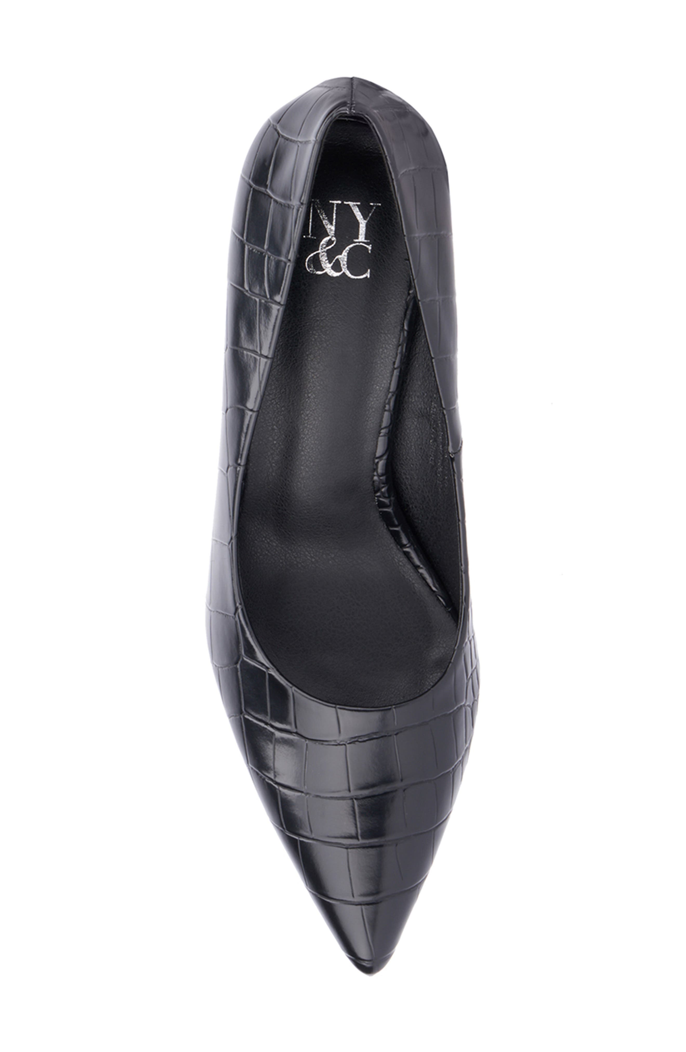 NEW YORK AND COMPANY Belle Reptile Embossed Pump, Alternate, color, Black Croc