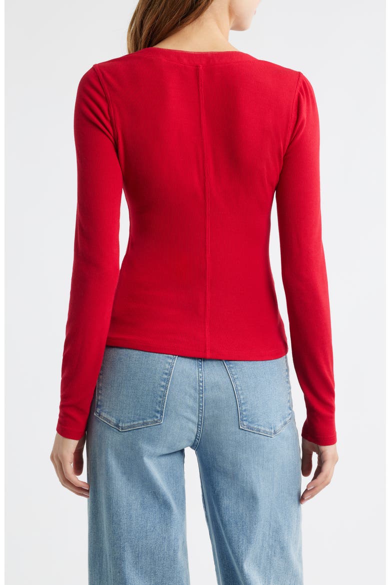 The Mesh Trim Rib Henley, Alternate, color, BRIGHT RASPBERRY