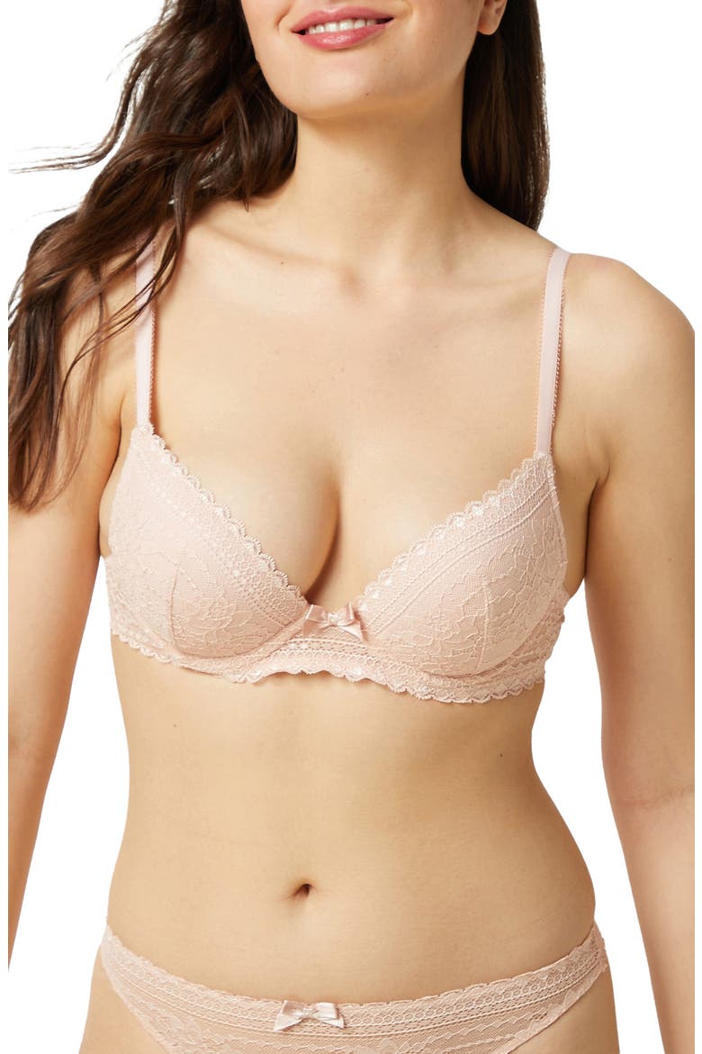Panama Underwire Plunge Push-Up Bra, Main, color, BLUSH
