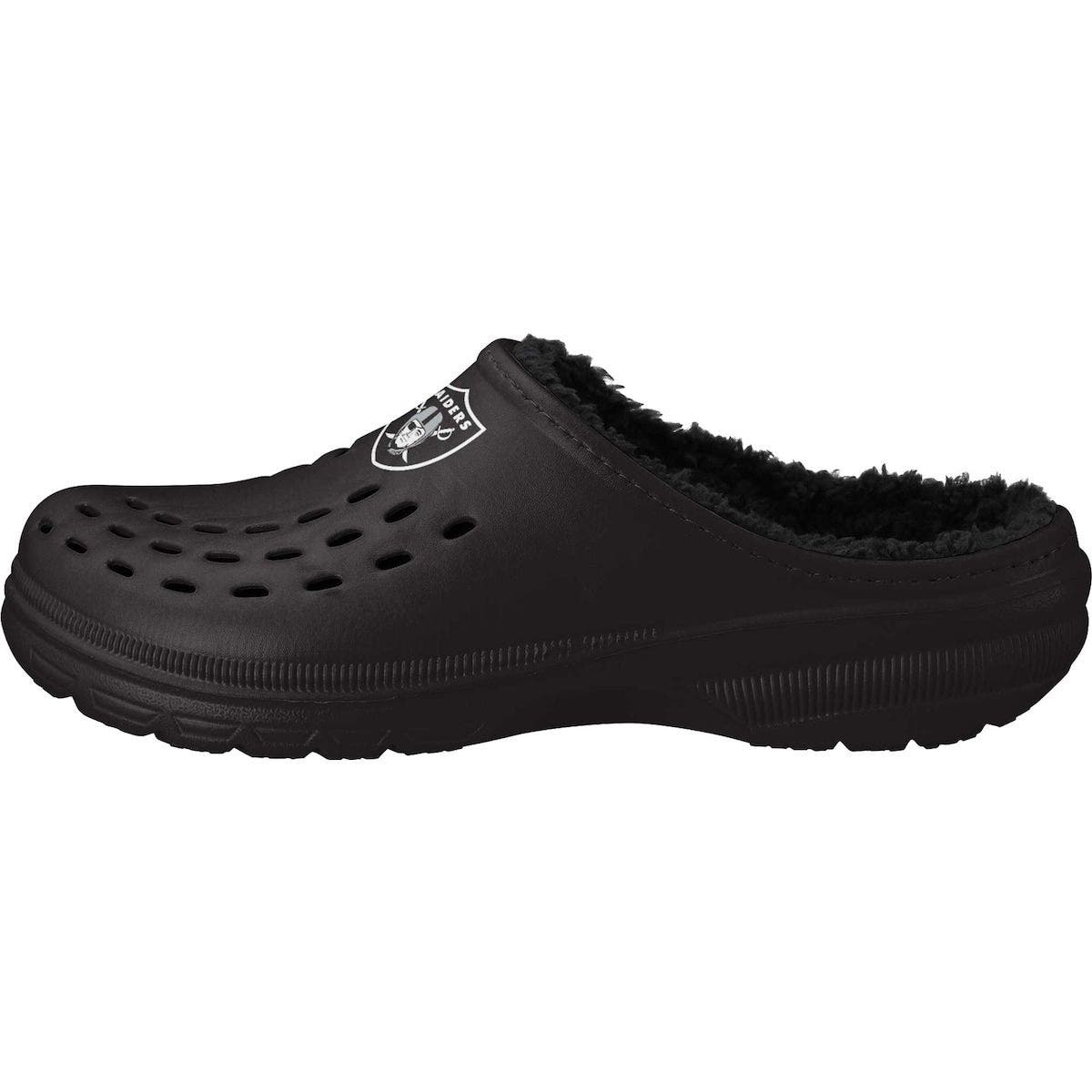 FOCO Men's FOCO Las Vegas Raiders Big Logo Sherpa-Lined Clog Slippers, Alternate, color, 