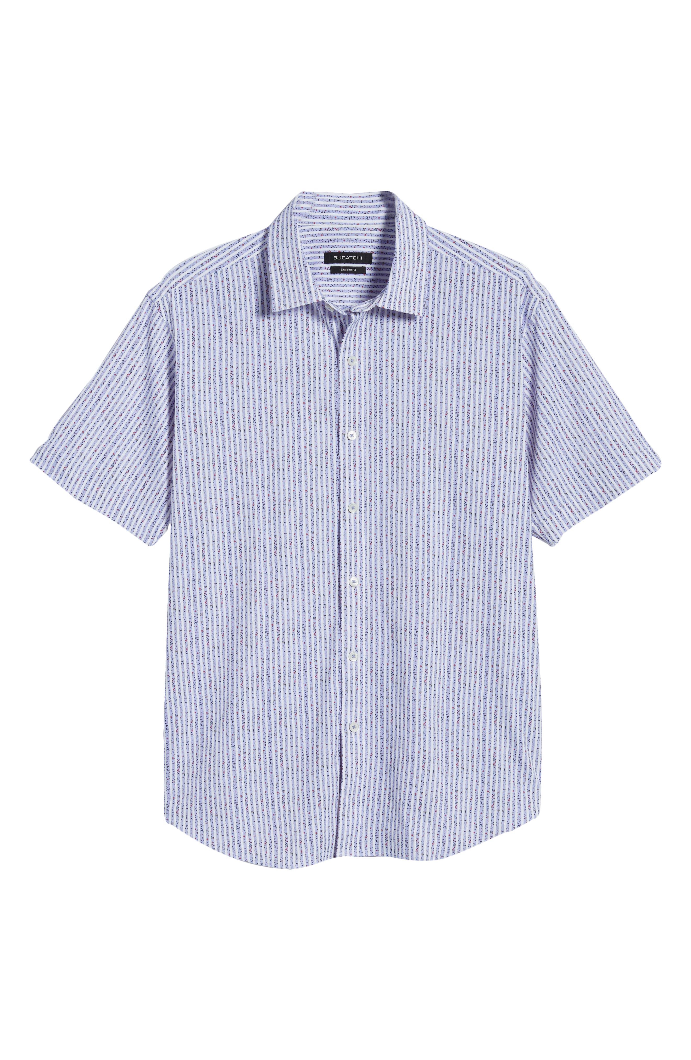 bugatchi shaped fit dress shirt Julian Shaped Fit Palm Leaf Print Linen Button-Up Shirt