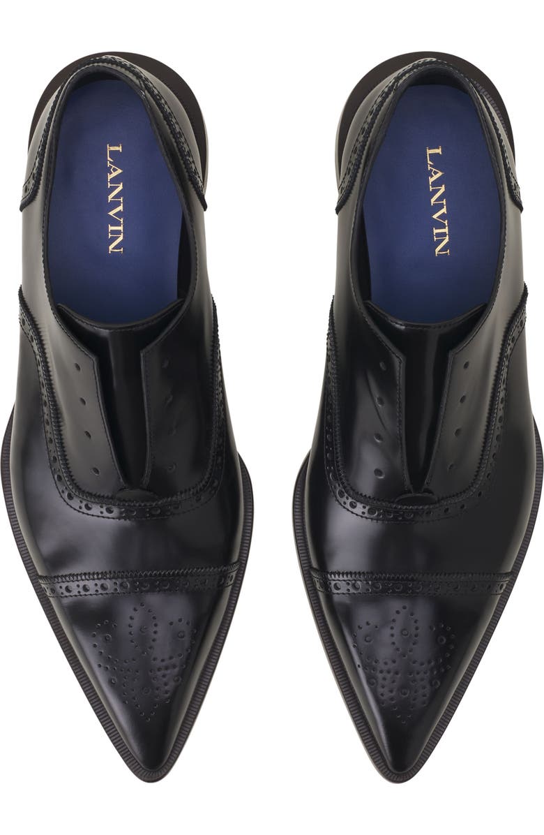 Lanvin Brogue Oxford Shoe In Shiny Leather, Alternate, color, Black