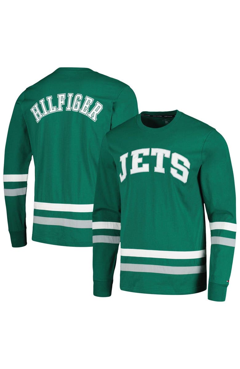 Tommy Hilfiger Men's Tommy Hilfiger Green/Gray New York Jets Nolan Long Sleeve T-Shirt, Main, color,