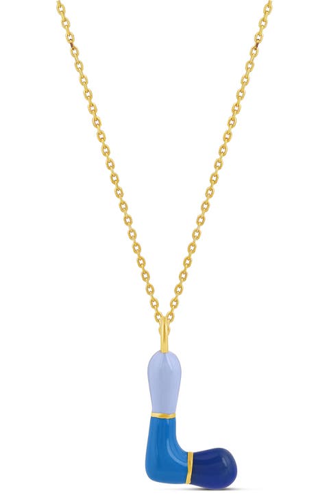 Enamel Initial Retro Necklace