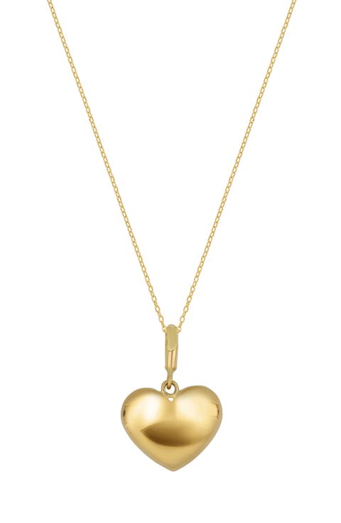 14k Gold Puffy Heart Pendant Necklace