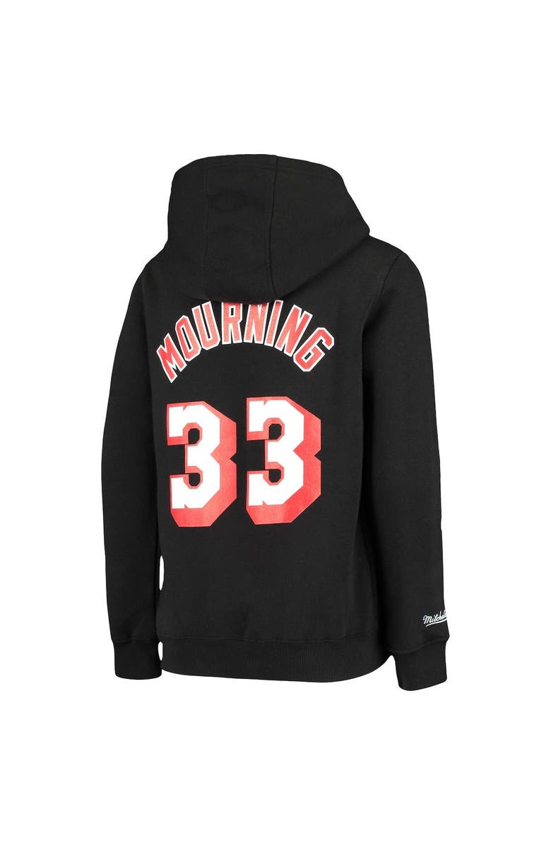 Mitchell & Ness Youth Mitchell & Ness Alonzo Mourning Black Miami Heat Hardwood Classics Name & Number Pullover Hoodie, Alternate, color, Black
