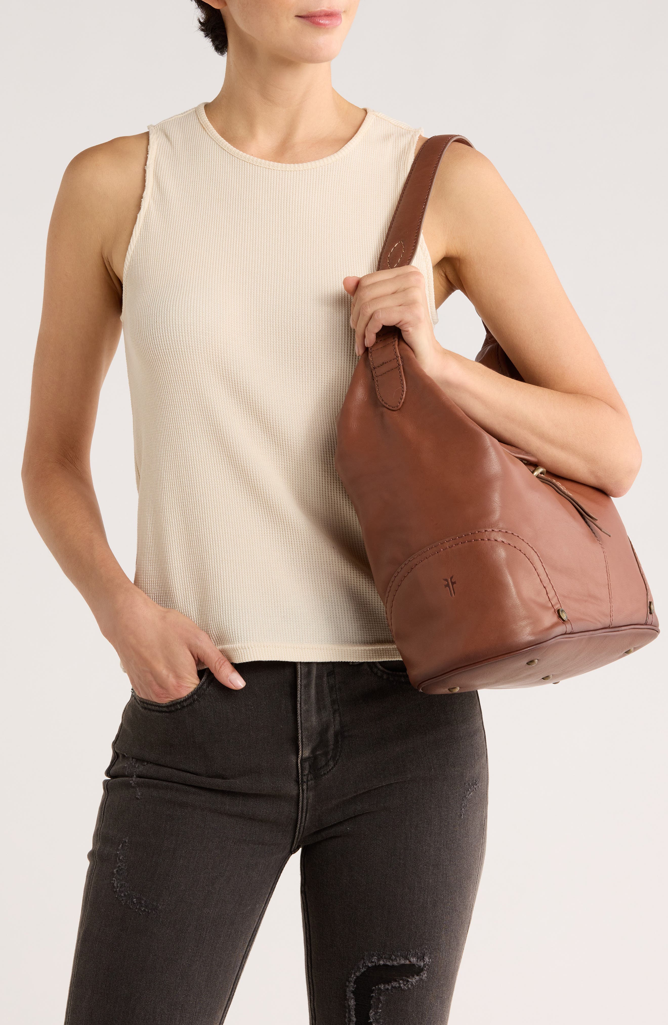Frye Campus Leather Hobo Bag, Alternate, color, 
