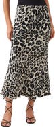Karen Kane Leopard Print Bias Cut Midi Skirt