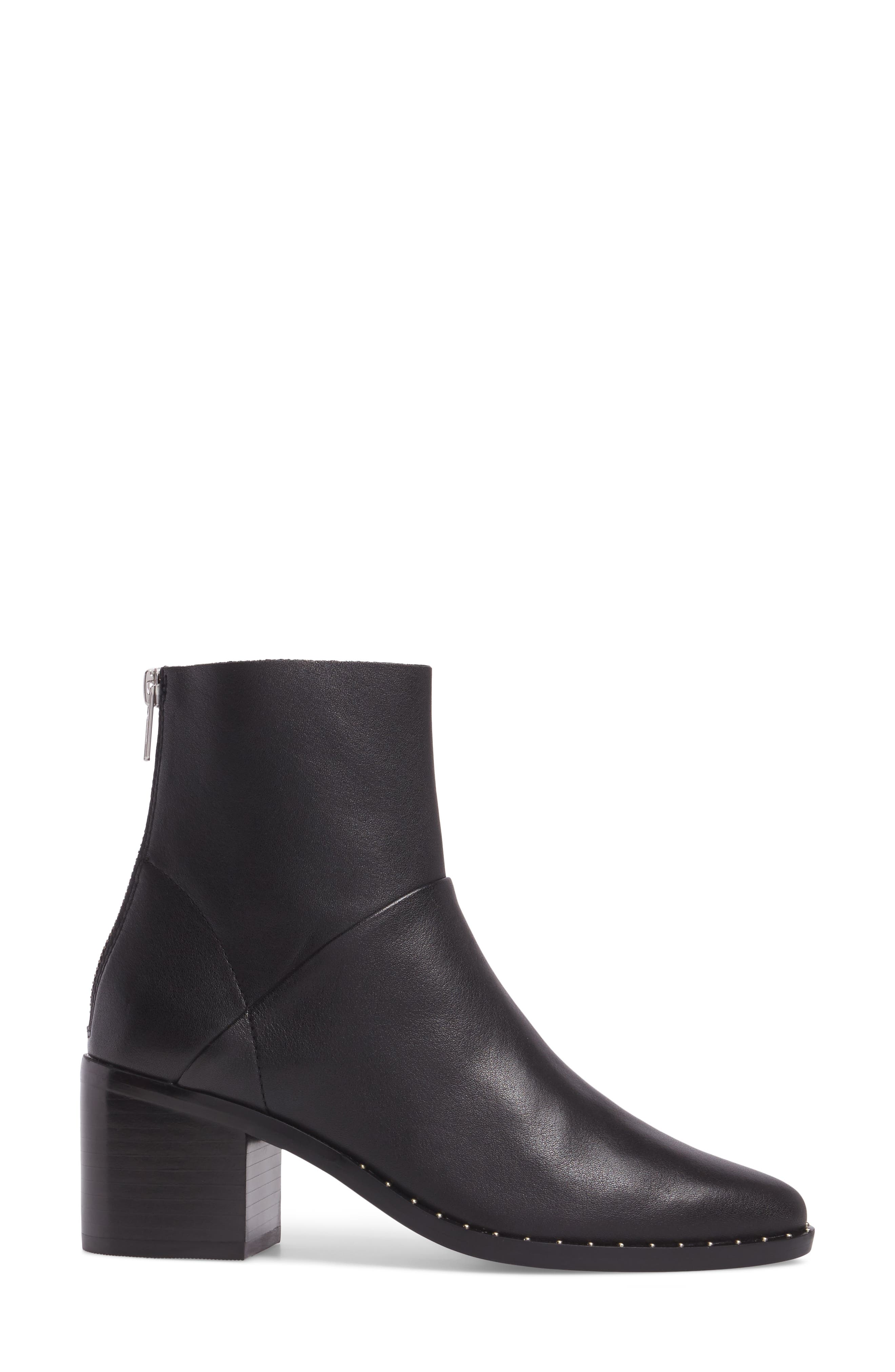 Farrah Studded Bootie, Alternate, color, BLACK LEATHER
