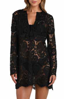Ansley Paisley Long Sleeve Cover-Up Dress