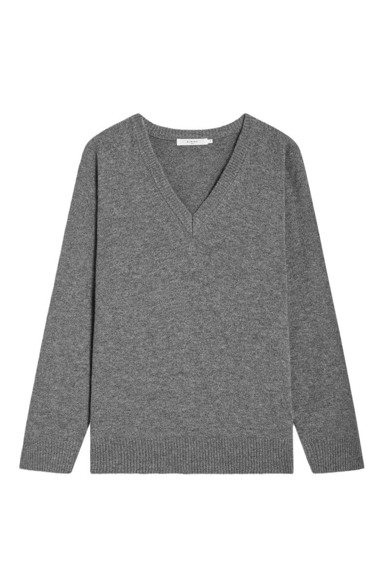 Almina Concept Wool V Neck Sweater, Alternate, color, Grey