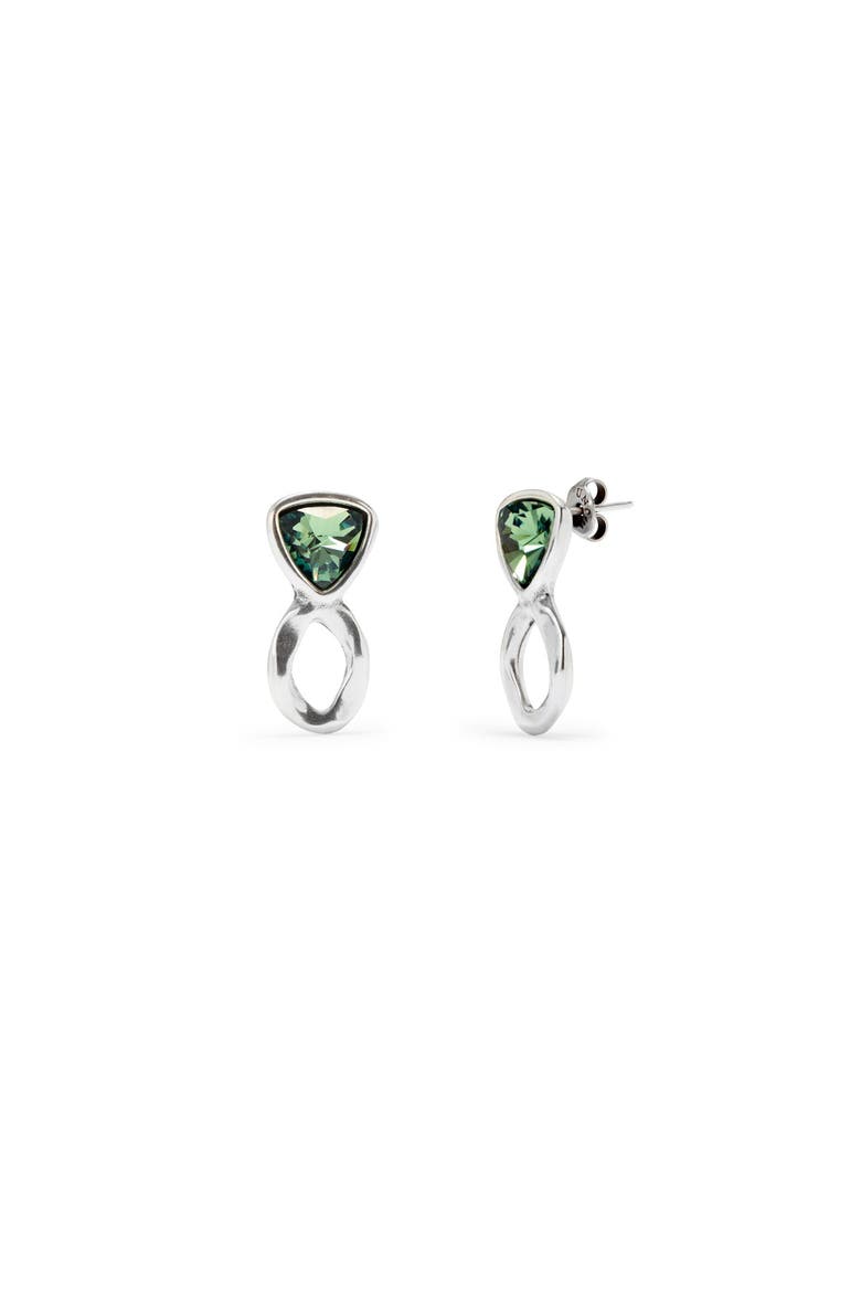 Green Cluster Studs, Main, color, Silver