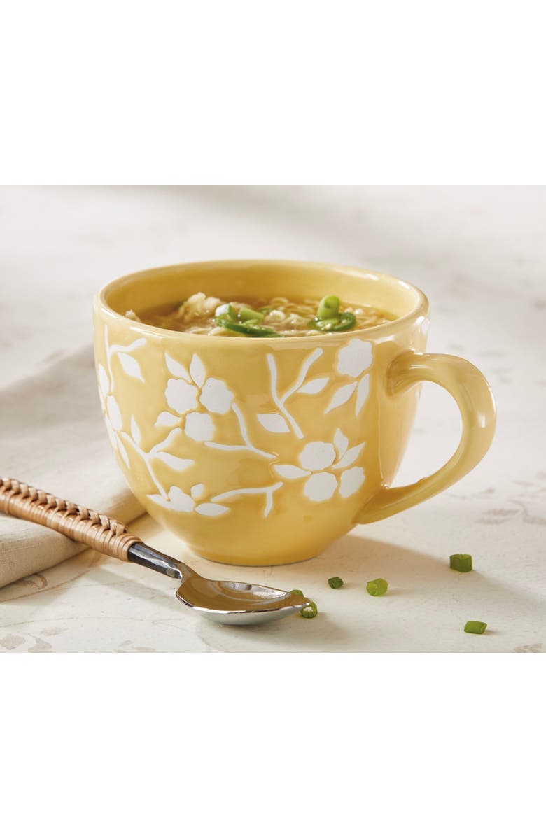 tag Cozy Cocoon Stoneware Soup Mug Bowl Yellow 28 oz 6.7x5.25x4.18 in, Alternate, color, Yellow