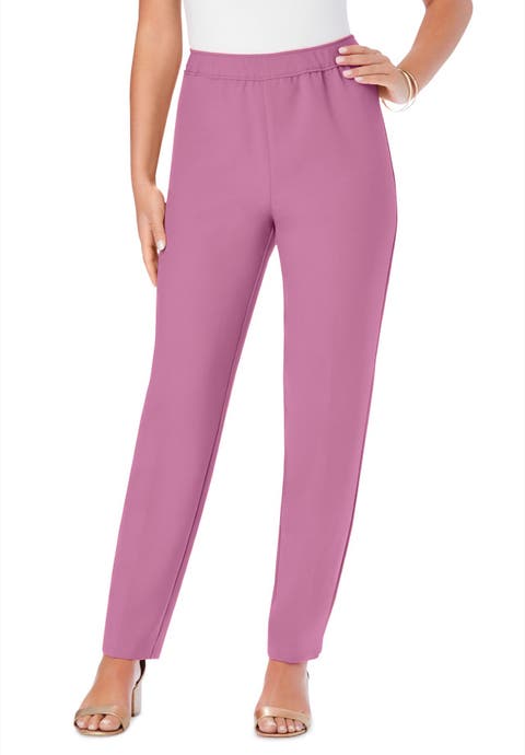 Petite Plus Size Classic Bend Over® Structured Straight Leg Pull-On Pant (Plus)