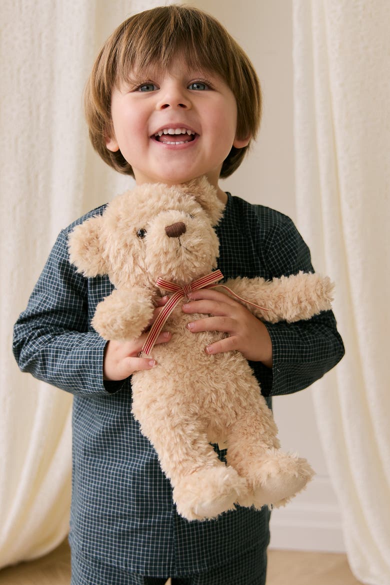 Arthur the Bear 14" with Ribbon Bow, Alternate, color, Red stripe ribbon bow