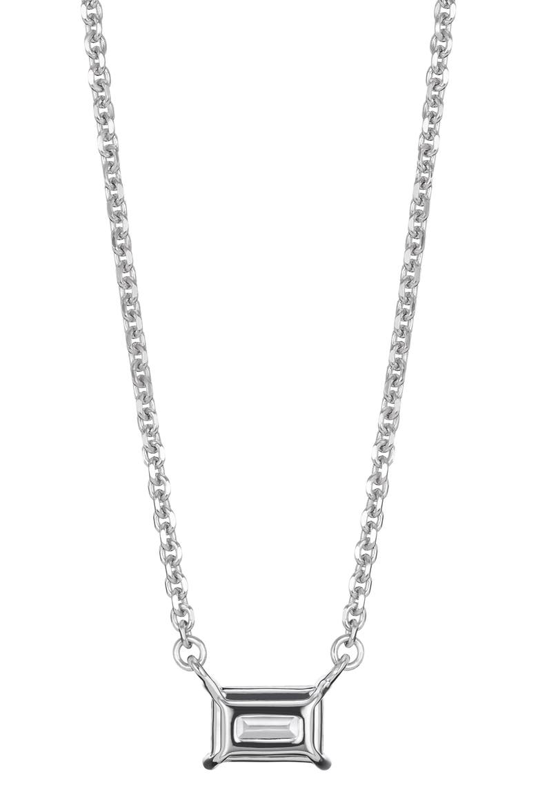 0.375-Carat Lab Grown Diamond Baguette Pendant Necklace, Alternate, color, WHITE/ 14 WHITE GOLD