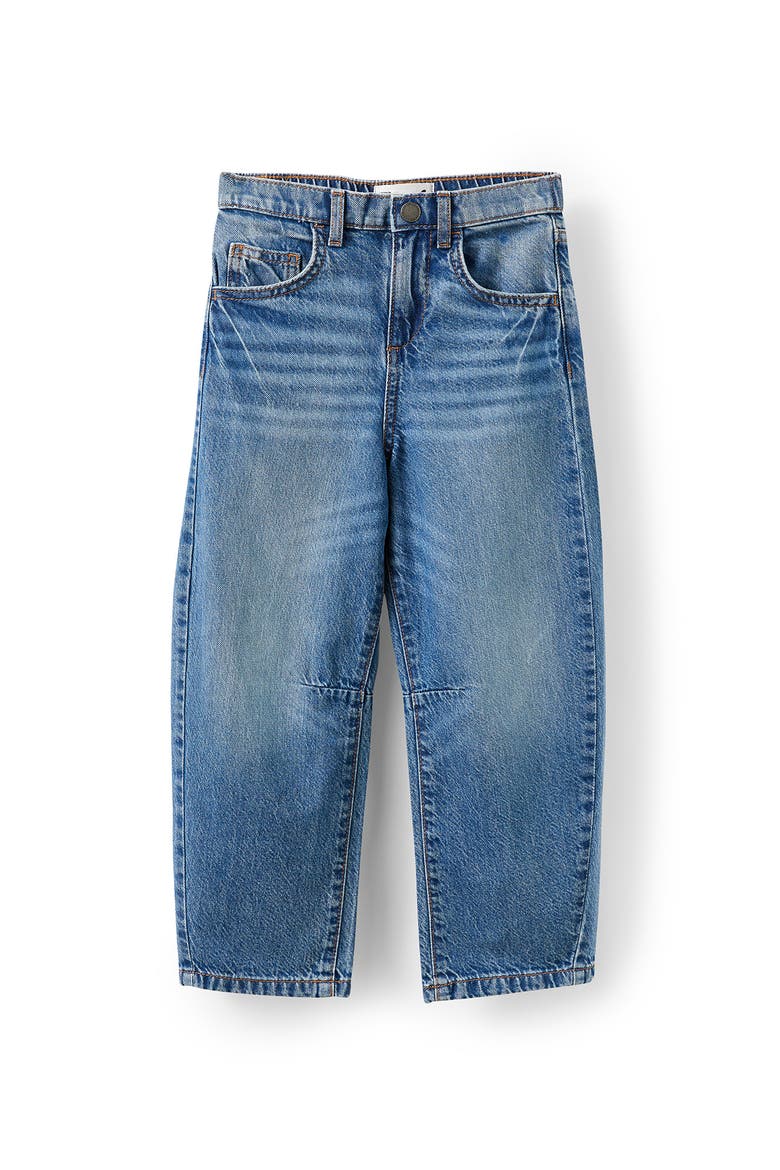 Kid's Unisex Barrel Leg Denim Jean, Main, color, Blue Haven Mid Blue