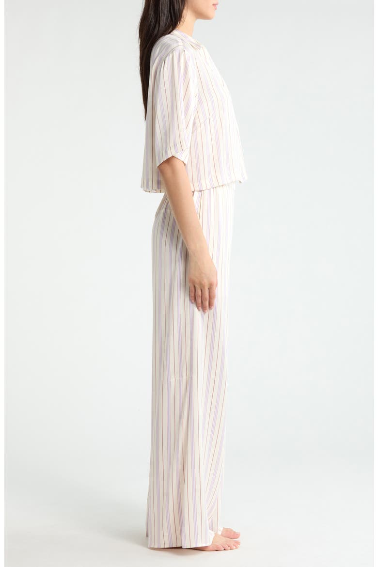 Washable High Waist Silk Pajamas, Alternate, color, WISTERIA STRIPE