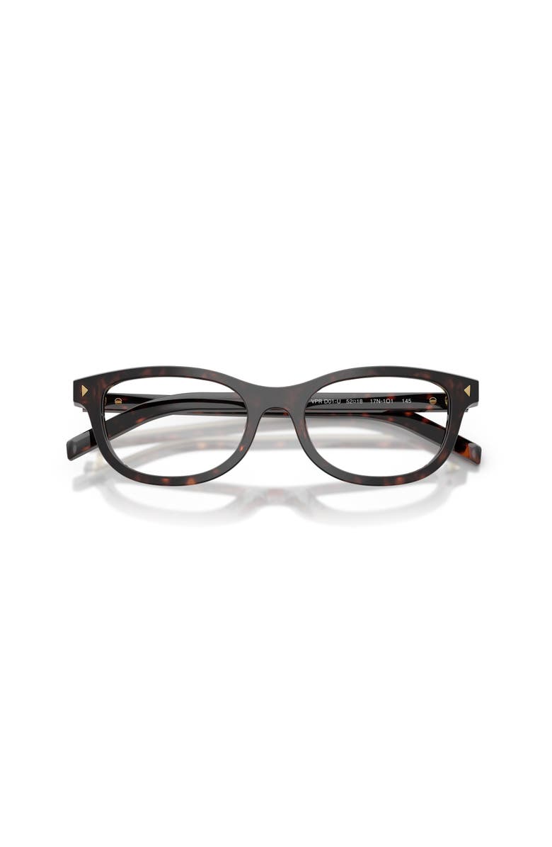 Prada 50mm Oval optical glasses, Alternate, color, Tortoise