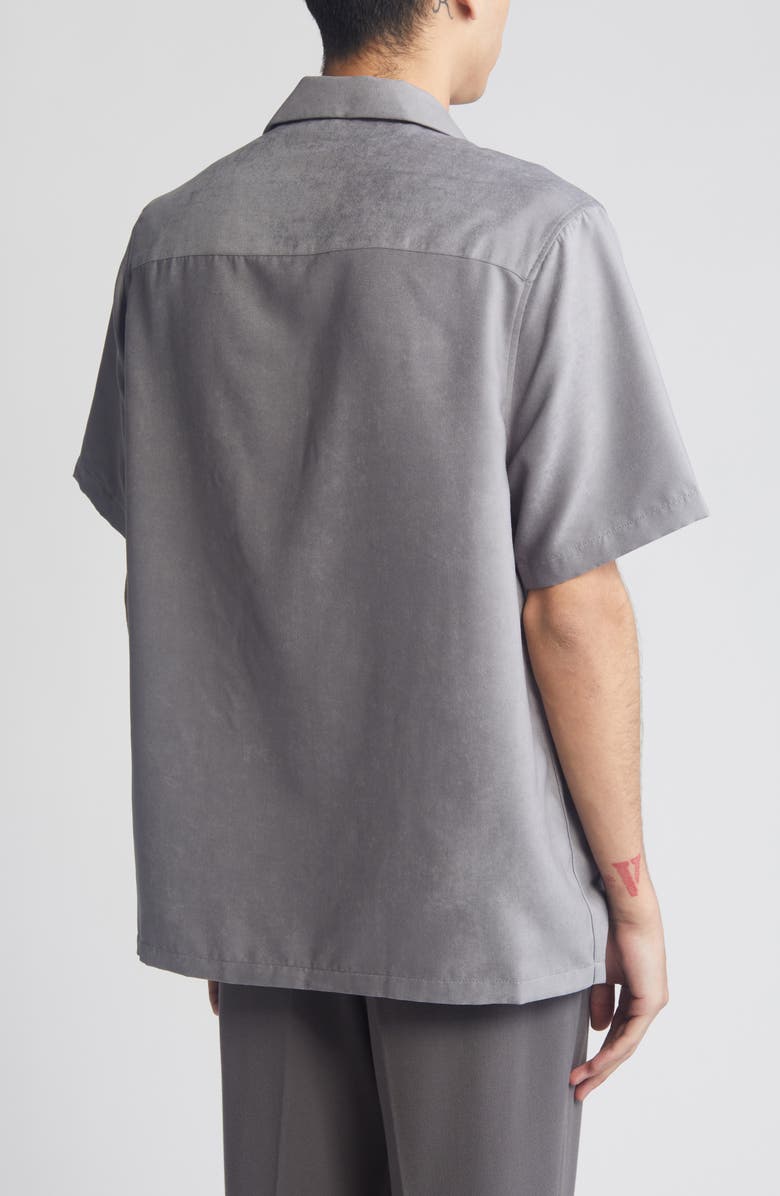 ASOS DESIGN Boxy Suedette Camp Shirt, Alternate, color, 