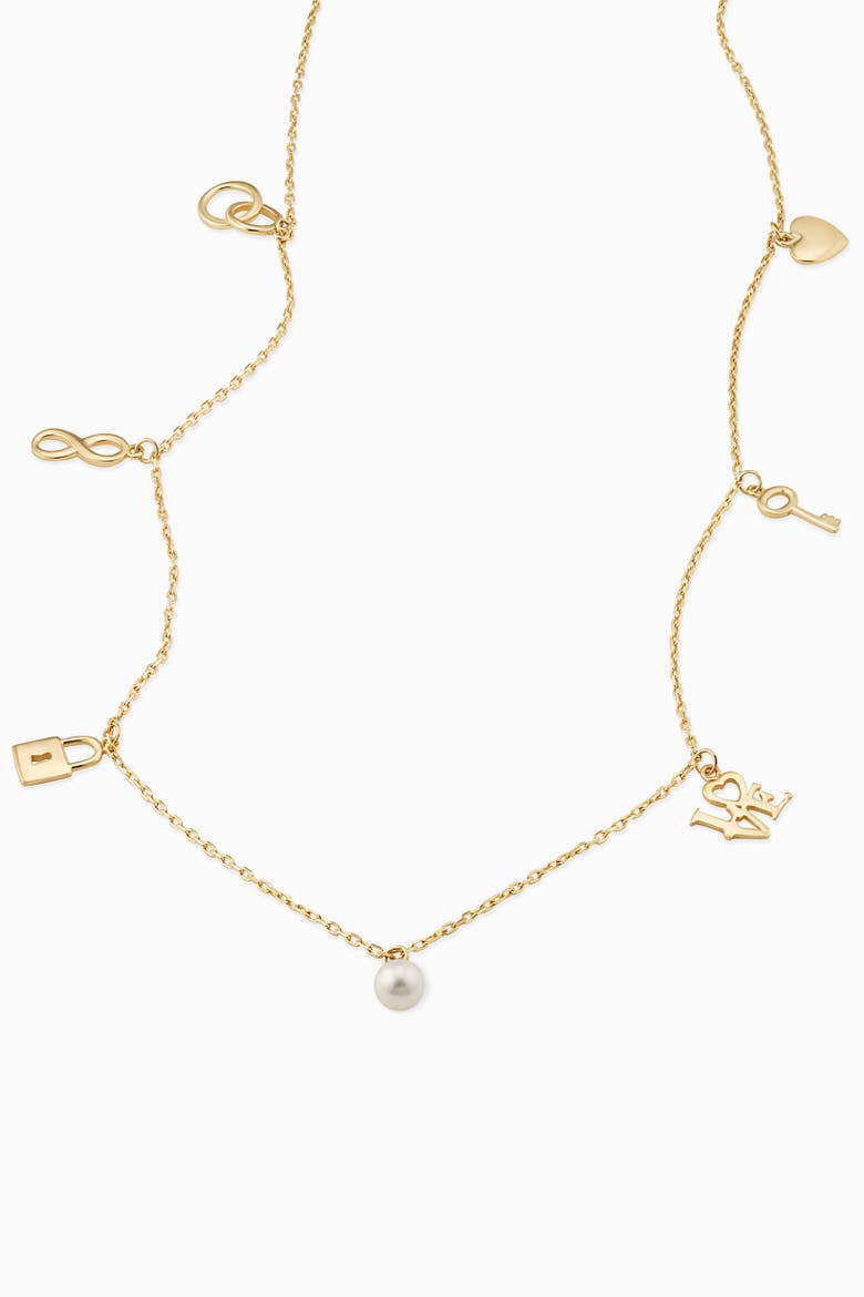 14K Yellow Gold Forever Yours Charm Necklace, Alternate, color, 14K Yellow Gold