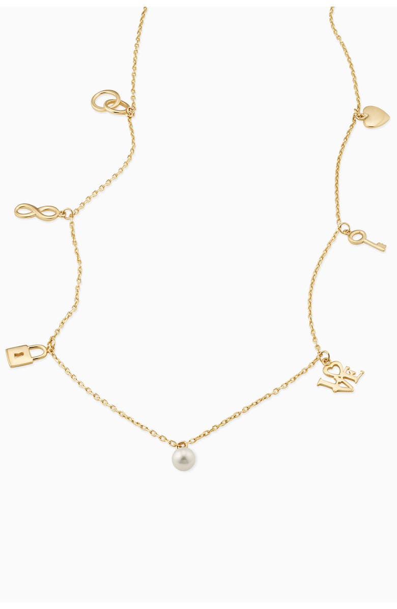 Oradina 14K Yellow Gold Forever Yours Charm Necklace, Alternate, color, 14K Yellow Gold