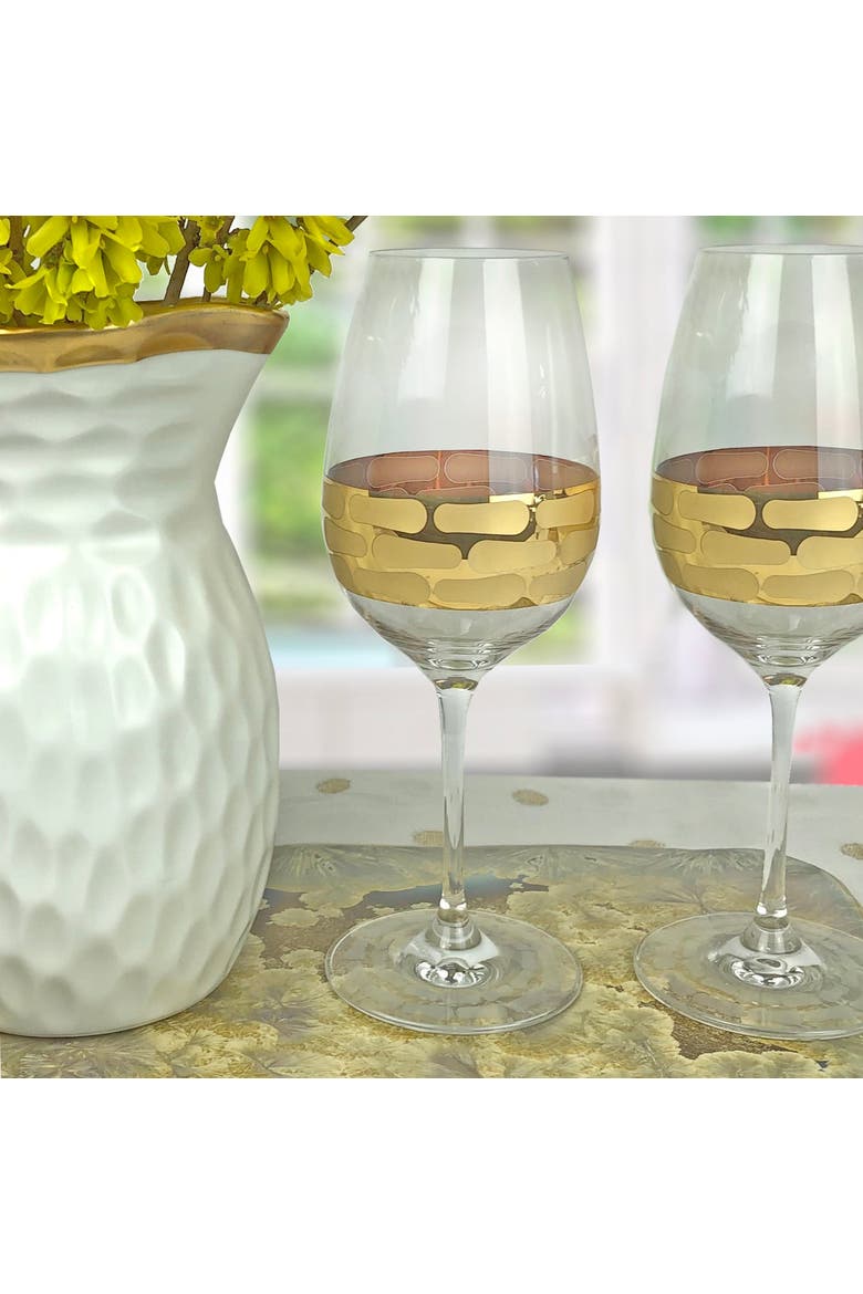 Truro Gold White Wine Set of 2, Alternate, color, clear/gold