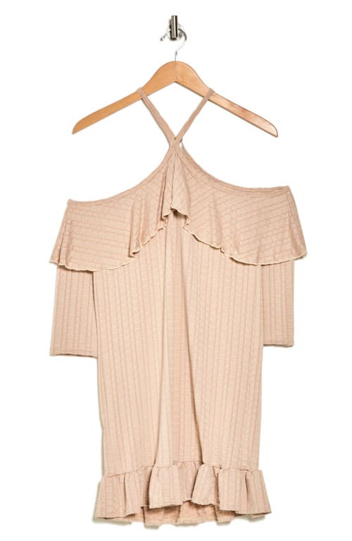 Go Couture Ruffled Cold Shoulder Dress