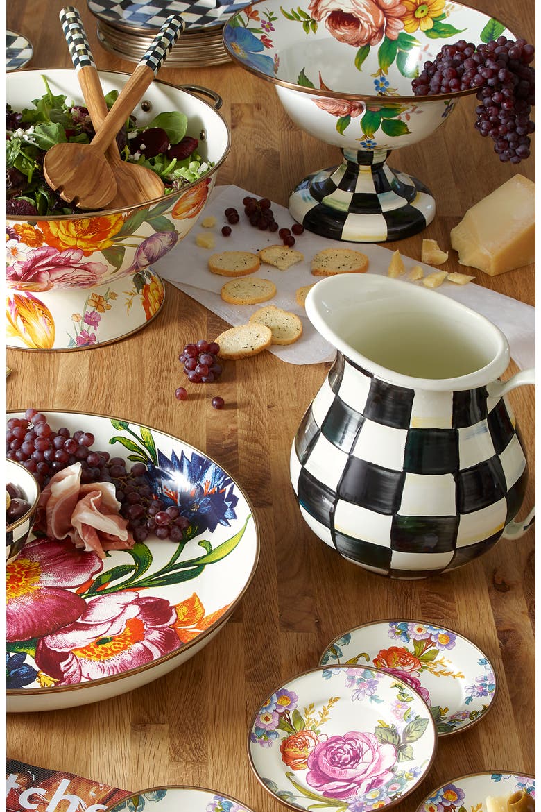 Flower Market Enameled Steel Large Compote, Alternate, color, WHITE MULTI