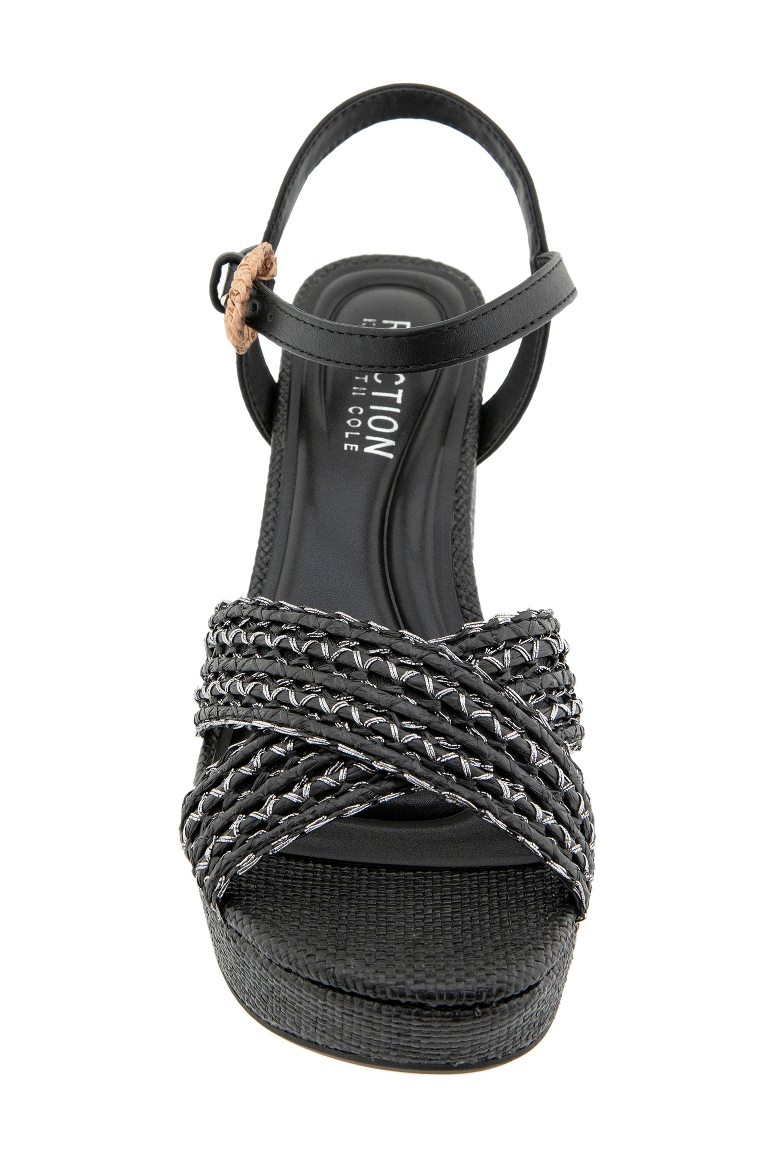 Reeva Platform Sandal, Alternate, color, BLACK WOVEN