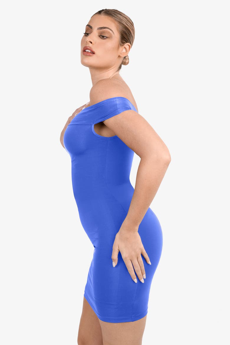 Shapewear Off-the-Shoulder Bodycon Mini Dress, Alternate, color, Royal Blue