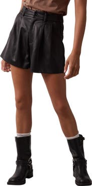 WISHLIST Faux Leather Pleated Shorts