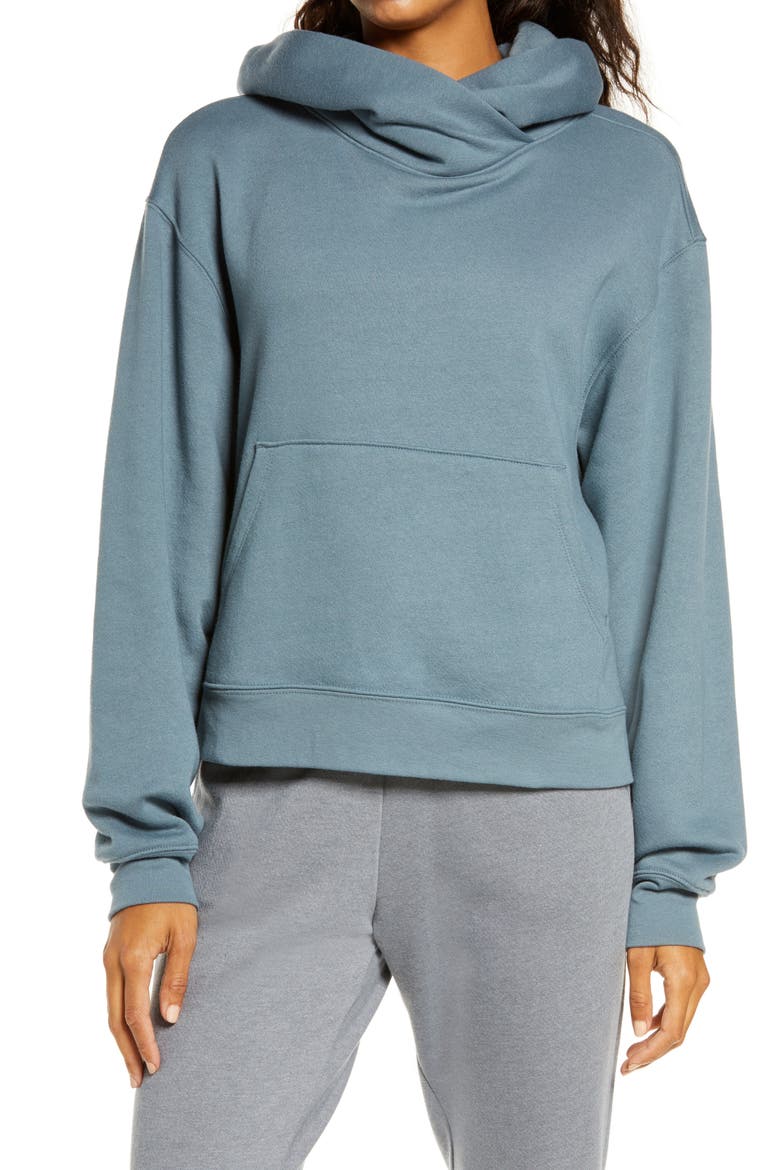 Cali Fleece Hooded Sweatshirt, Main, color, BLUE WEATHER