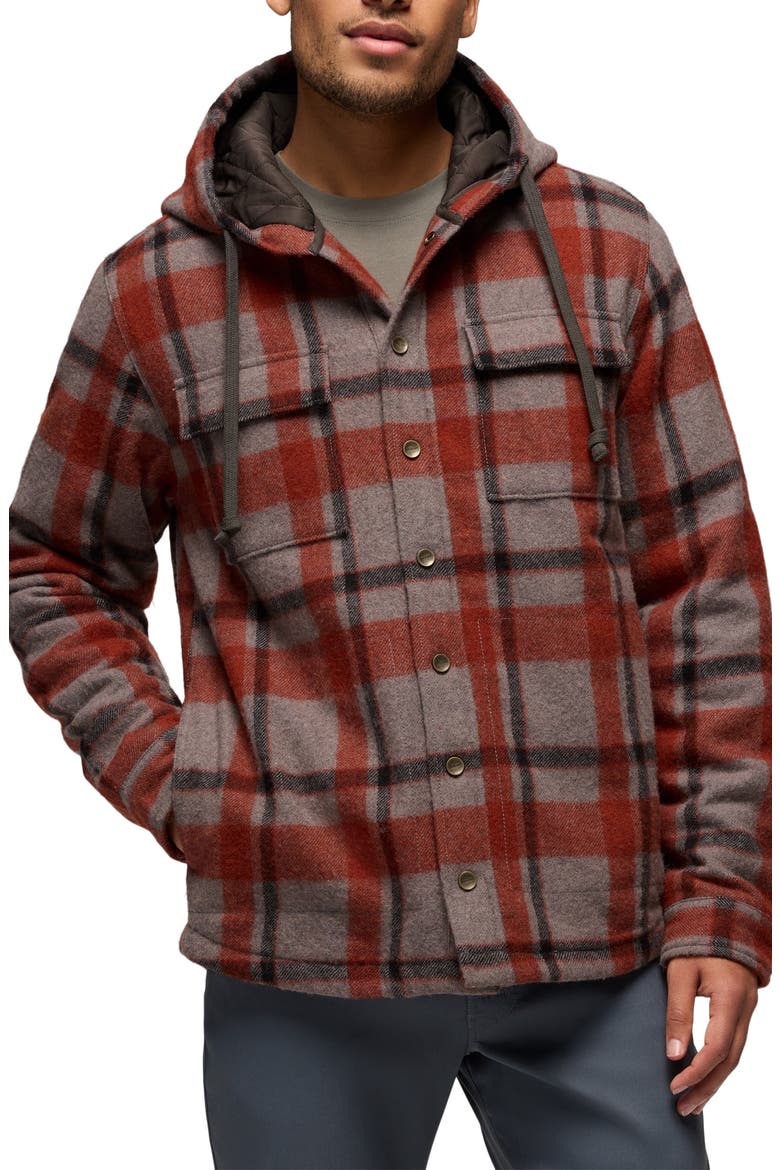 Asgard Hooded Flannel Shirt Jacket, Main, color, PEWTER