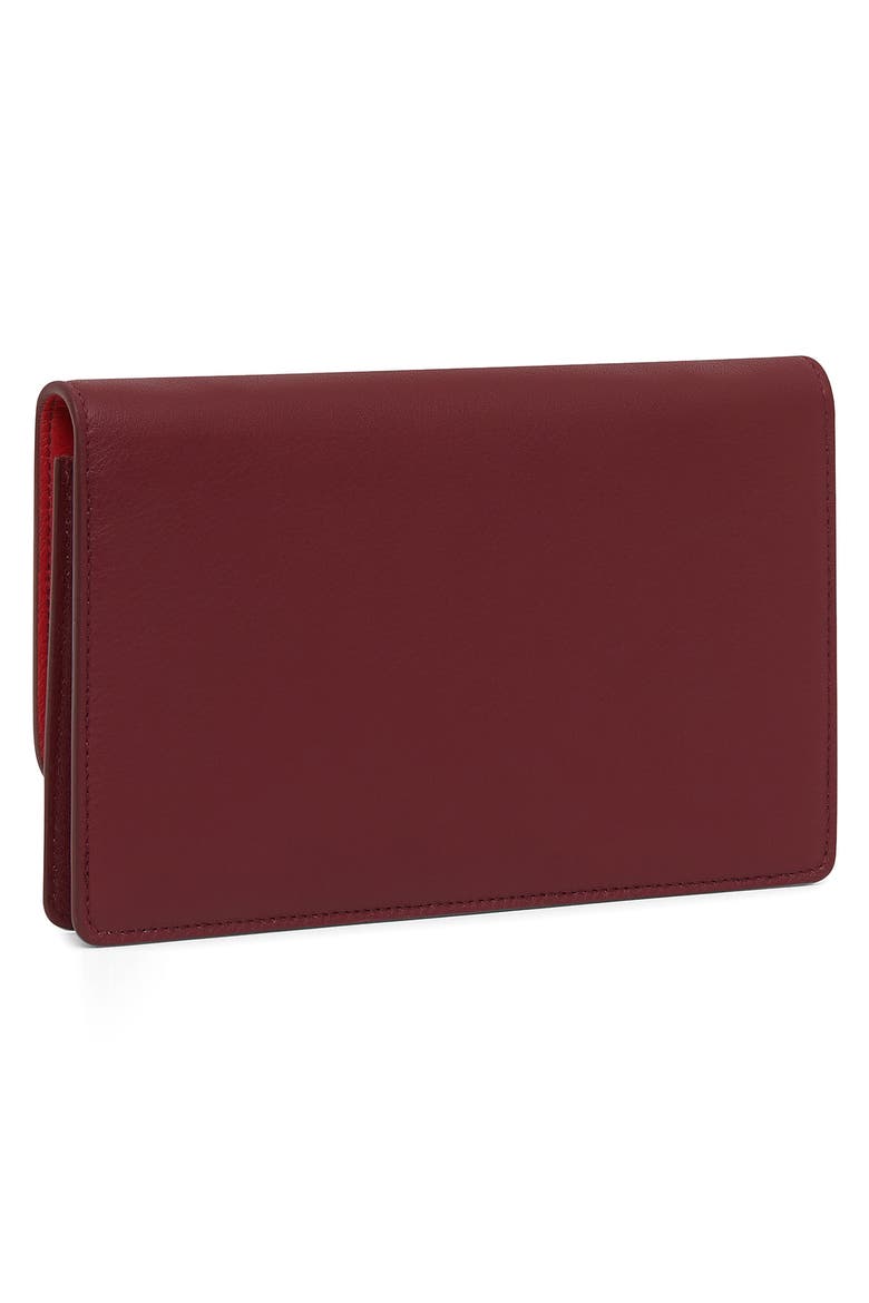 Leather Crossbody Wallet, Alternate, color, CLARET