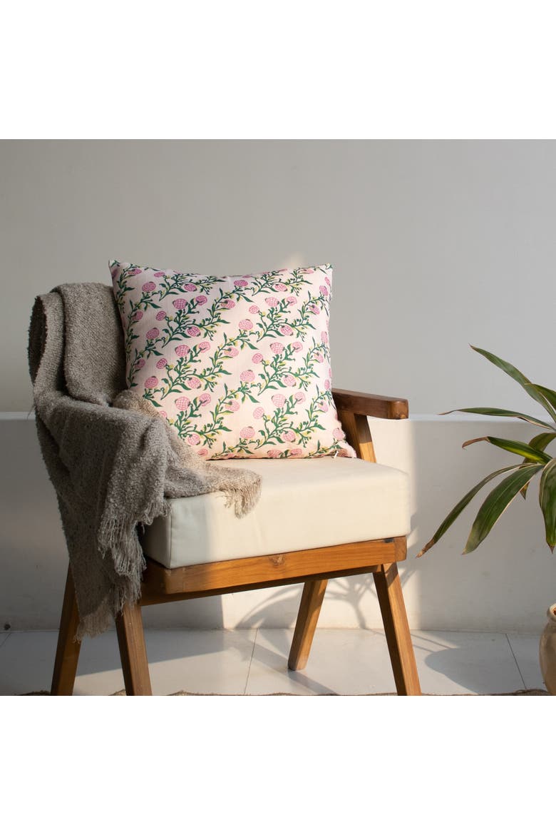 Rasa - Pure Linen Throw Pillow Cover, Alternate, color, Pastel Pink