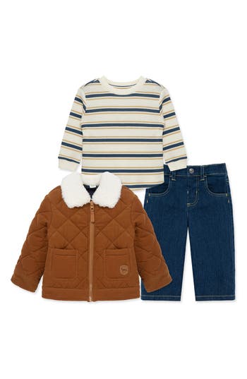 Little Me Corduroy 3-piece Jacket Set In Multi