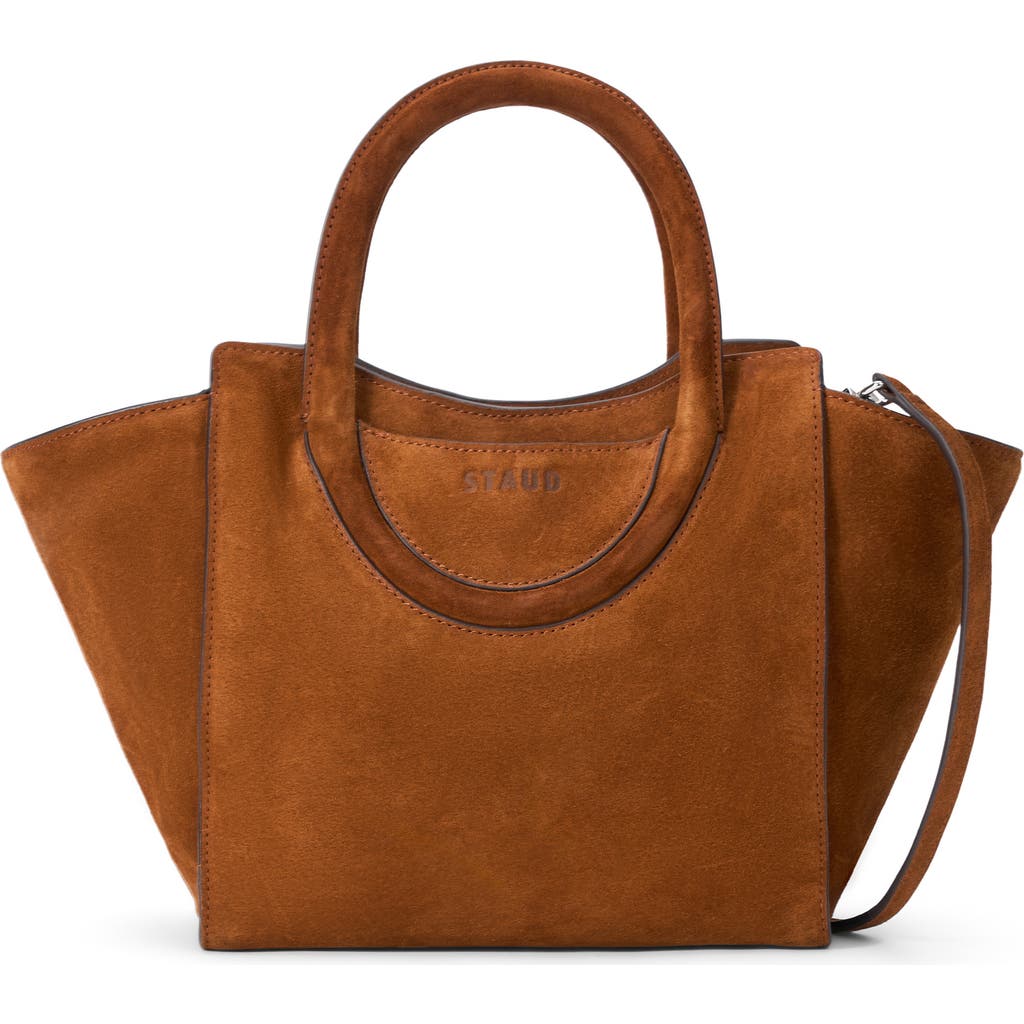 STAUD Mini Maude Suede Carryall in Tabac at Nordstrom
